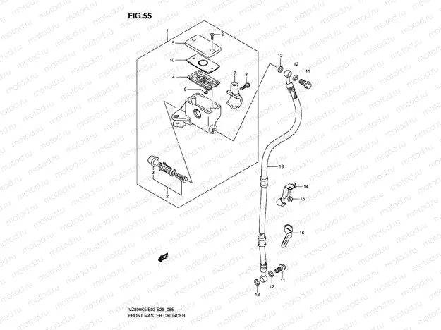 55 - FRONT MASTER CYLINDER (MODEL K5/K6)