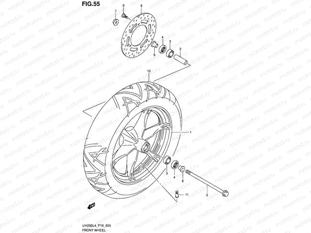 55 - FRONT WHEEL (UH200L4 P19)
