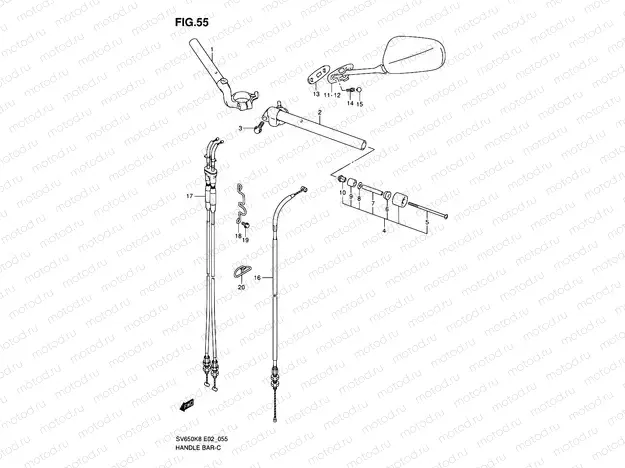 55 - HANDLEBAR (WITH COWLING)