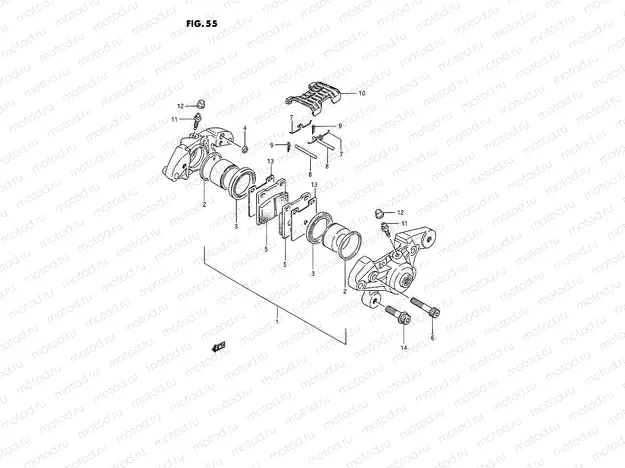 55 - REAR CALIPERS (MODEL J/K/L/M/N)