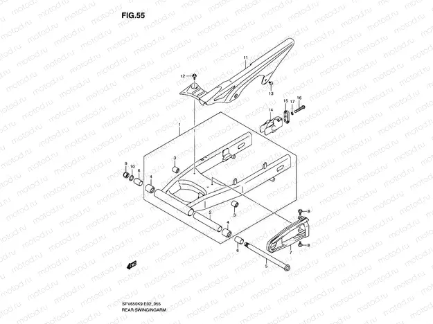55 - REAR SWINGINGARM