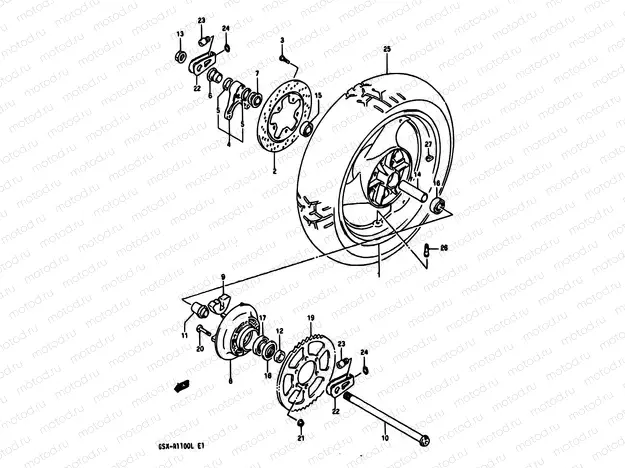 55 - REAR WHEEL (MODEL K)