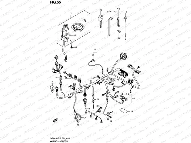 55 - WIRING HARNESS (GSX650FUL2 E24)