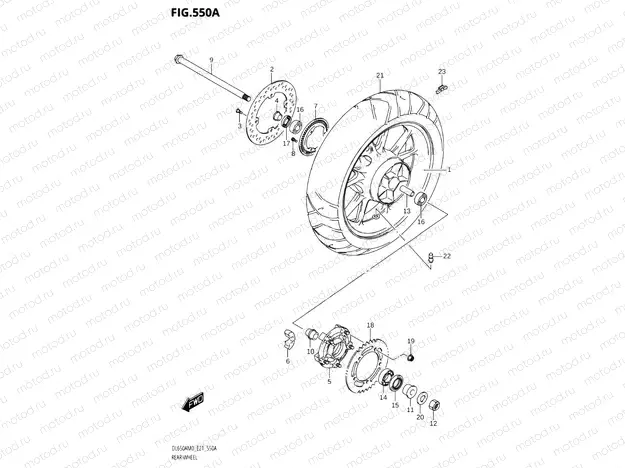 550A - REAR WHEEL (DL650A,DL650AUE)