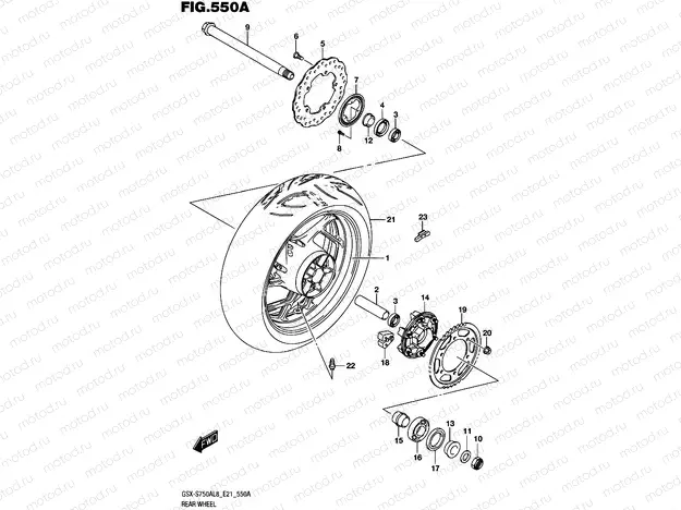 550A - REAR WHEEL (GSX-S750AL8 E21)