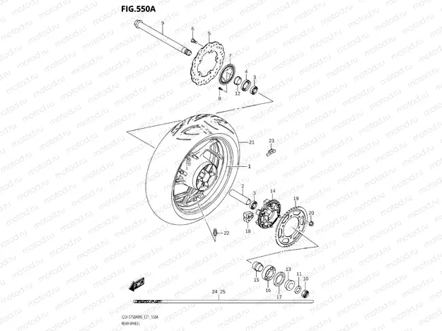 550A - REAR WHEEL (GSX-S750AZ,GSX-S750UQZ,GSX-S750WQZ)