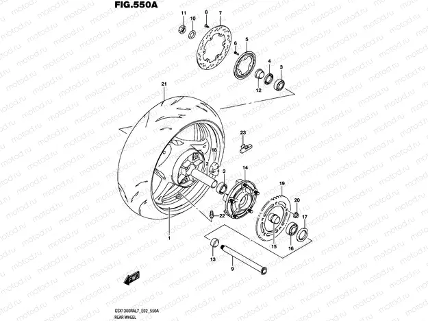 550A - REAR WHEEL (GSX1300RAL7 E02)