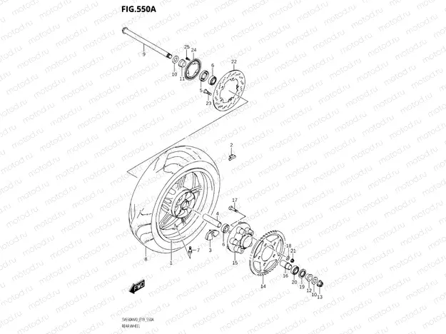 550A - REAR WHEEL (SV650A,SV650AU)