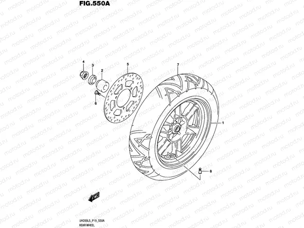 550A - REAR WHEEL (UH200L5 P04)
