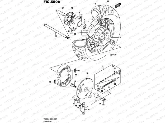 550A - REAR WHEEL (VL800L5 E02)