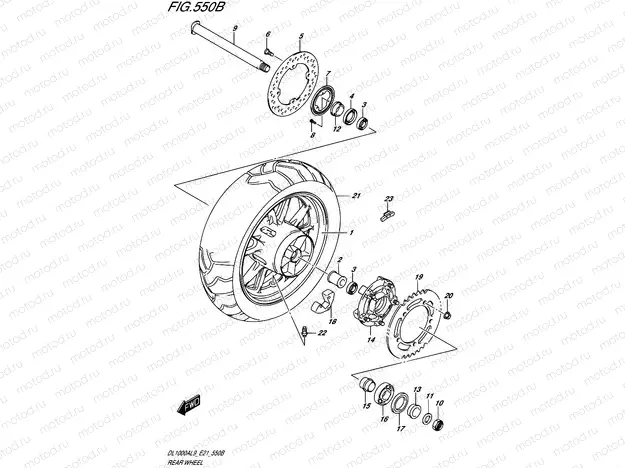 550B - REAR WHEEL (DL1000AL9 E21)