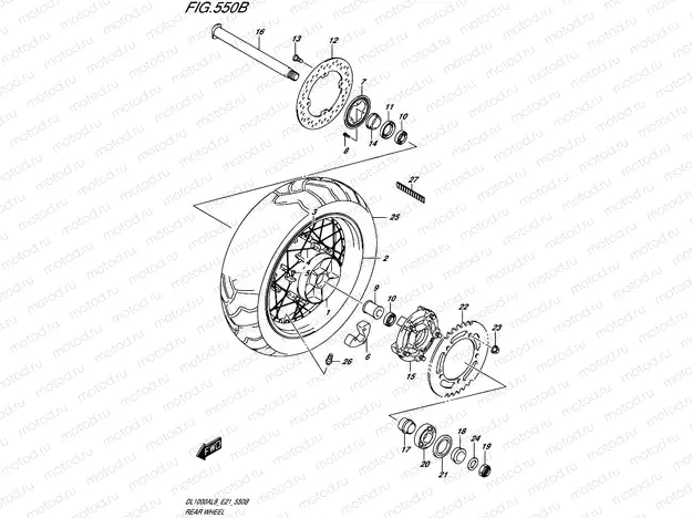 550B - REAR WHEEL (DL1000XAL8 E21)