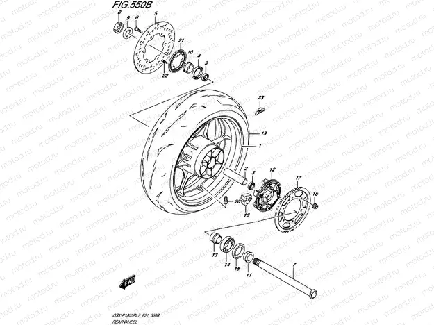 550B - REAR WHEEL (GSX-R1000RZL7 E21)