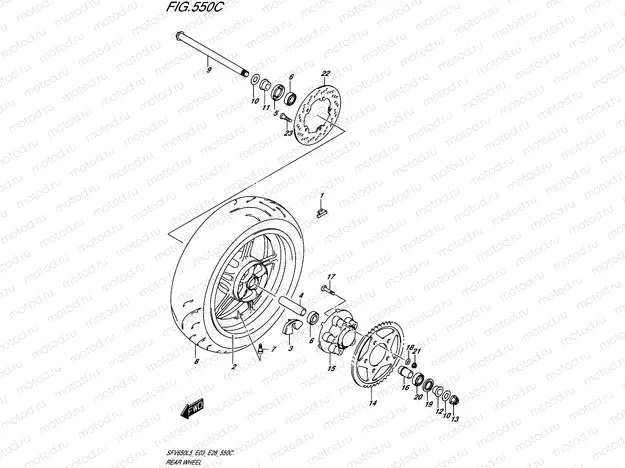 550C - REAR WHEEL (SFV650L5 E33)