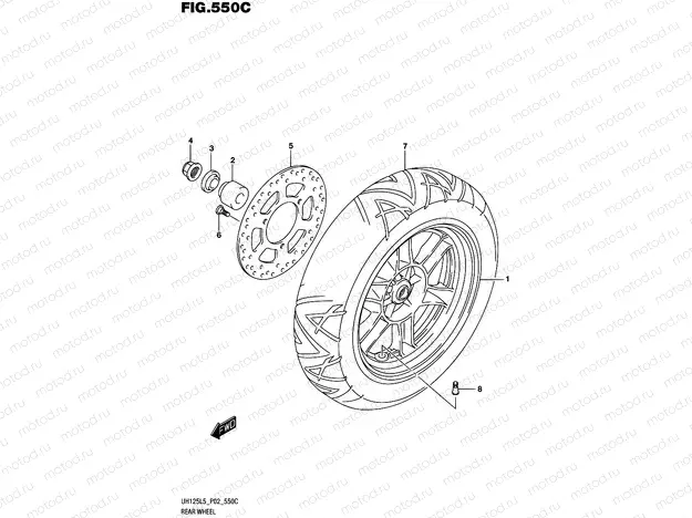 550C - REAR WHEEL (UH125L5 P19)