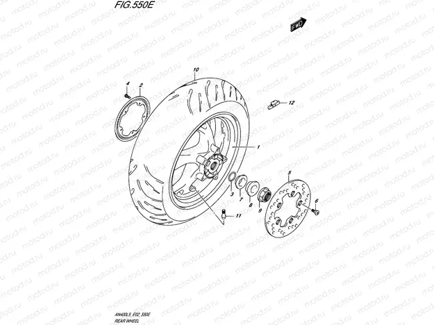 550E - REAR WHEEL (AN400ZAL5 E19)