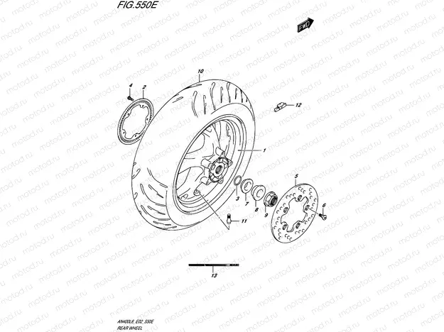 550E - REAR WHEEL (AN400ZAL6 E19)