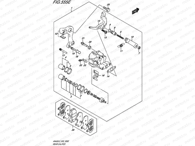 555E - REAR CALIPER (AN400ZAL5 E19)
