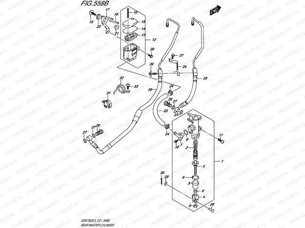 558B - REAR MASTER CYLINDER (GSR750ZAL5 E21)