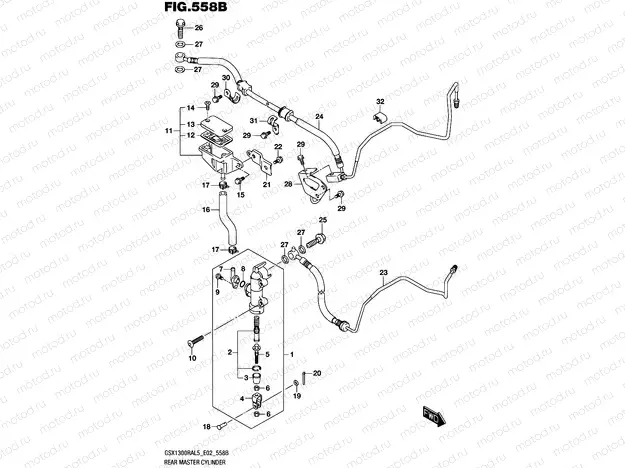 558B - REAR MASTER CYLINDER (GSX1300RAL5 E19)
