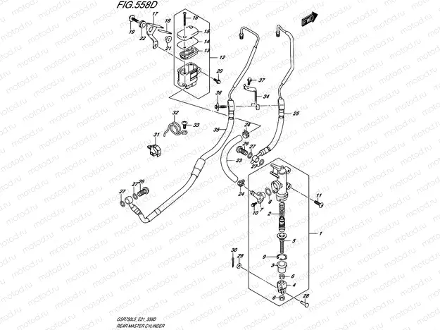 558D - REAR MASTER CYLINDER (GSR750AUEL5 E21)