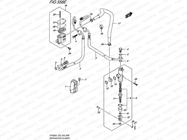 558E - REAR MASTER CYLINDER (SFV650AL5 E33)