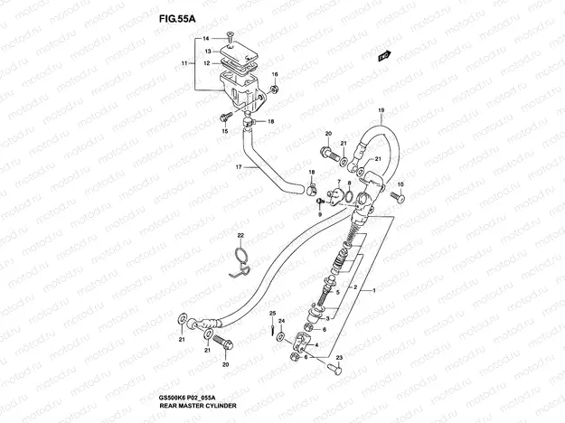 55A - REAR MASTER CYLINDER (MODEL K4/K5/K6)