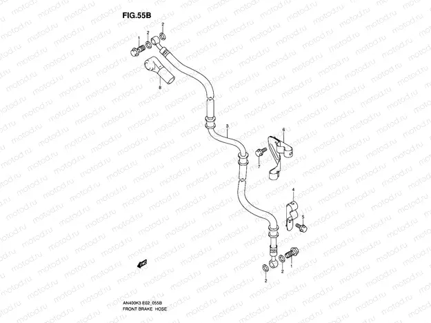 55B - FRONT BRAKE HOSE (AN400SK5/SK6)