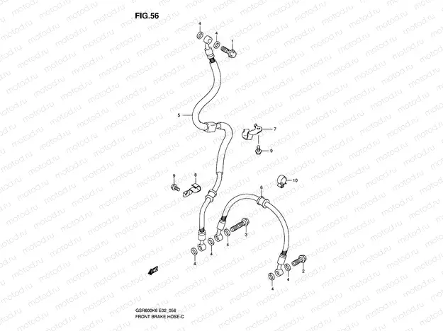 56 - FRONT BRAKE HOSE (GSR600K6/UK6/K7/UK7/K8/UK8/K9/UK9/L0/UL0)