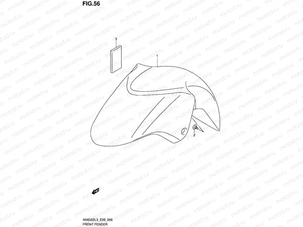 56 - FRONT FENDER (W/REFLECTOR)