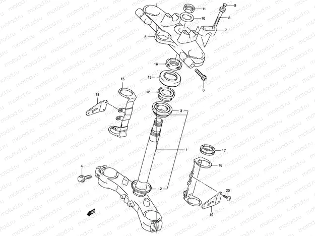 56 - FRONT FORK BRACKET (SEE NOTE)