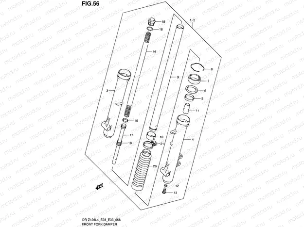 56 - FRONT FORK DAMPER (DR-Z125LL4 E28)