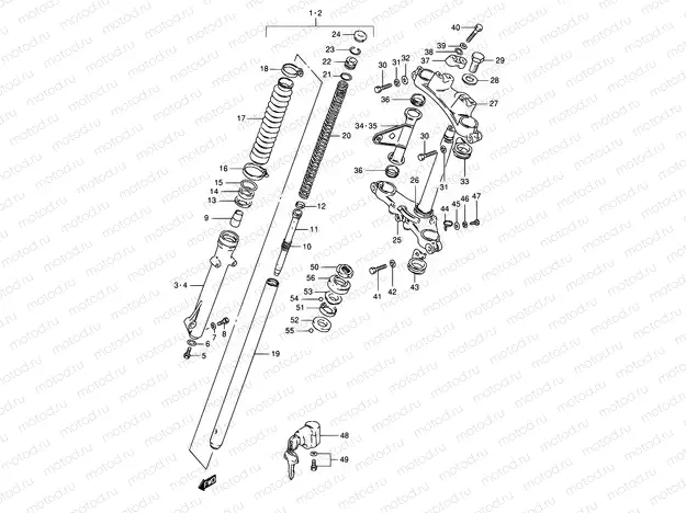56 - FRONT FORK (MODEL Z/L E09,MODEL Z E95)