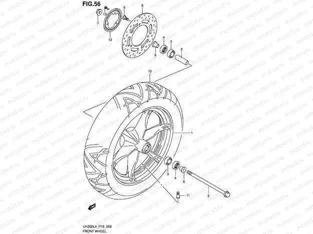 56 - FRONT WHEEL (UH200AL4 P19)