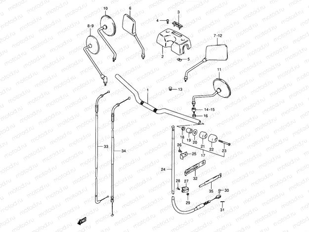 56 - HANDLEBAR - FRONT CABLE