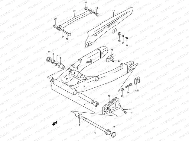 56 - REAR SWINGING ARM (GSF1200ST/SV/SW/SX/SY)