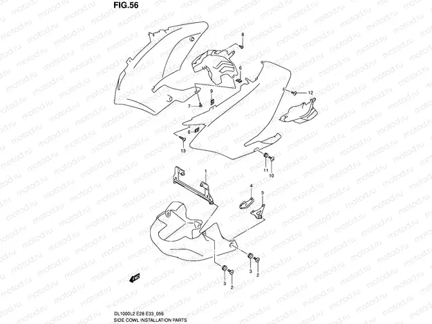 56 - SIDE COWL INSTALLATION PARTS