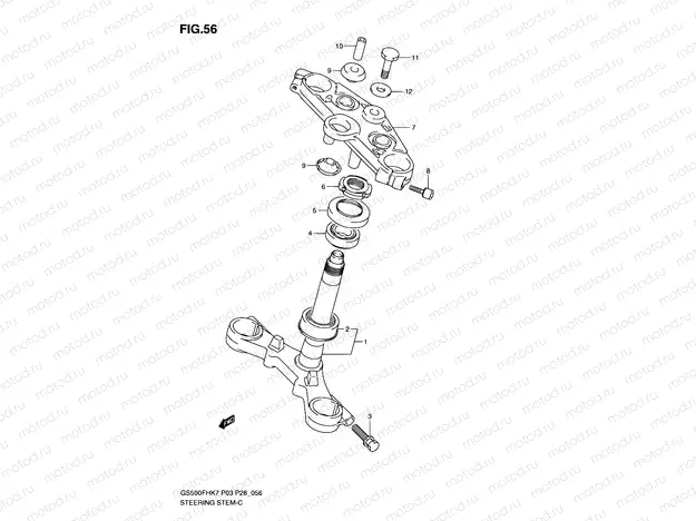 56 - STEERING STEM (GS500FH)