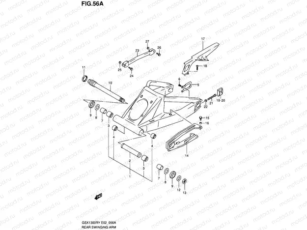 56A - REAR SWINGINGARM (MODEL K3)