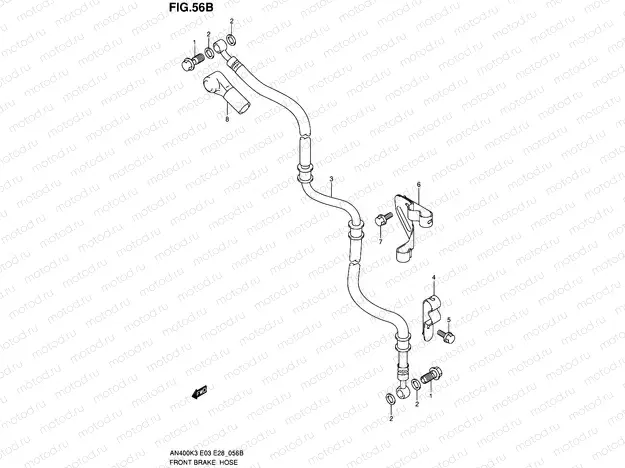 56B - FRONT BRAKE HOSE (AN400SK5/SK6)