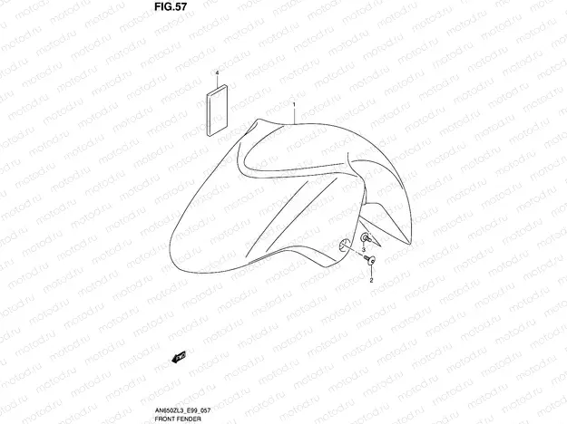 57 - FRONT FENDER (N/REFLECTOR)