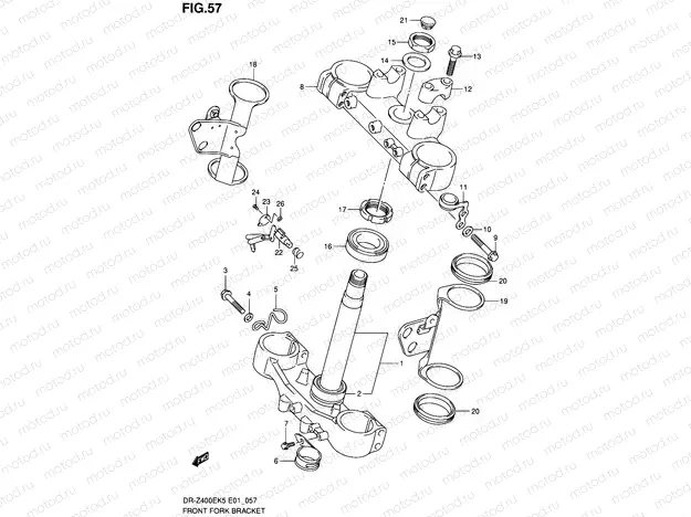57 - FRONT FORK BRACKET (E24)