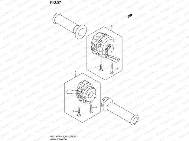 57 - HANDLE SWITCH (GSX1300RAL3 E03)