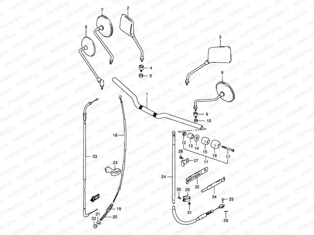 57 - HANDLEBAR - FRONT CABLE (GS125Z/D)