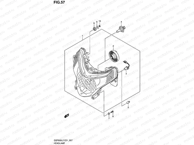 57 - HEADLAMP (GSF650SUAL2 E21)