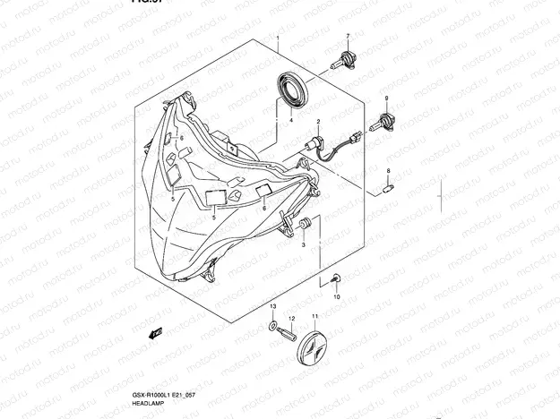 57 - HEADLAMP (GSX-R1000L1 E24)