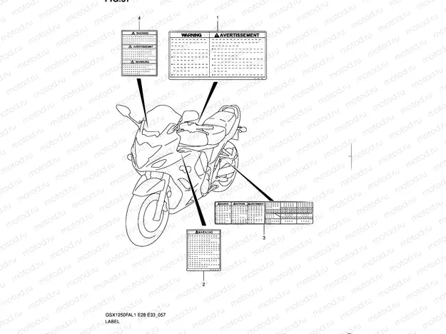 57 - LABEL (GSX1250FAL1 E28)