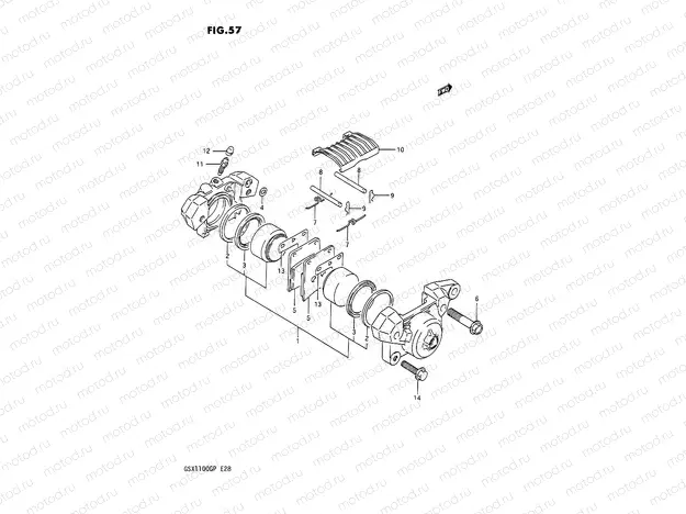 57 - REAR CALIPER (MODEL M/N)