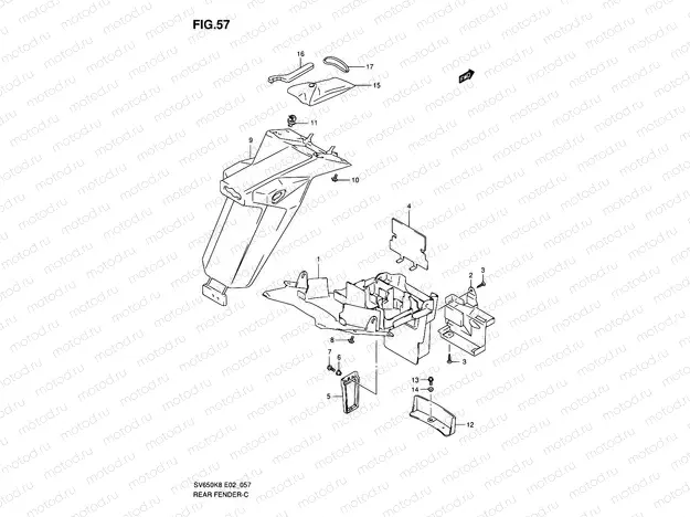 57 - REAR FENDER (WITHOUT ABS)