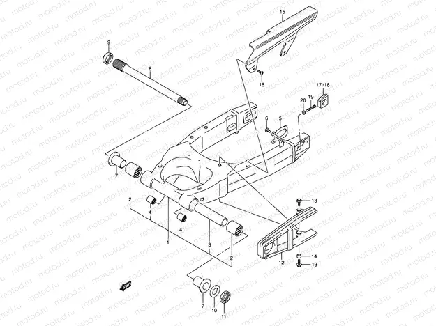 57 - REAR SWINGING ARM (MODEL K3/K4)
